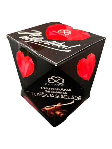 Kommid Marzipan heart on dark chocolate