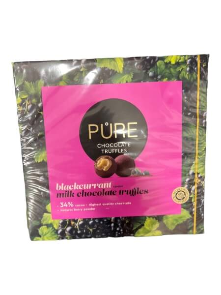 Kommid Pure blackcurrant milk chocolate truffles