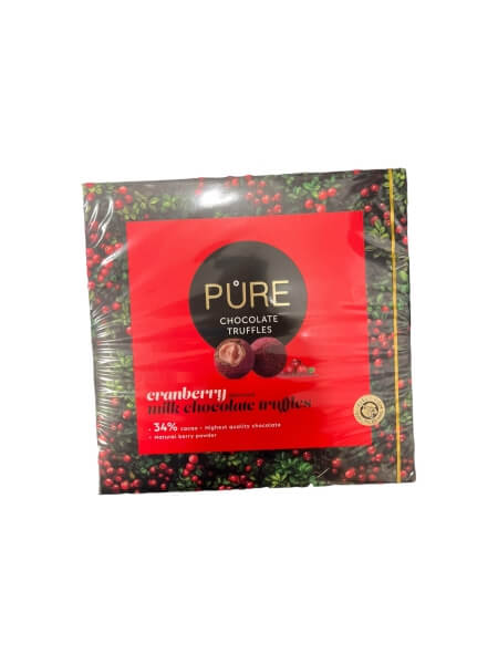 Kommid Pure cranberry milk chocolate truffles.